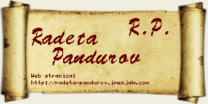 Radeta Pandurov vizit kartica